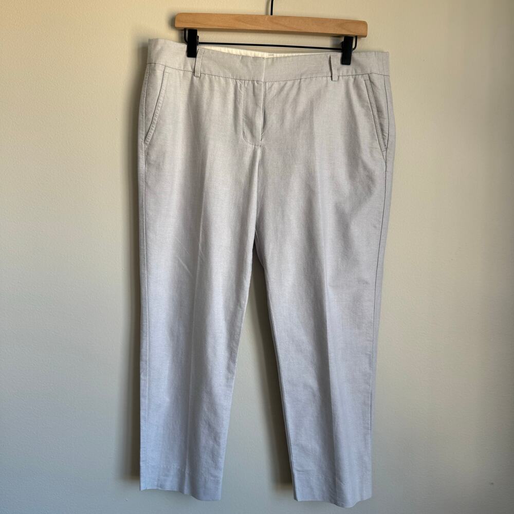 J. Crew Women's Gray Oxford Skimmer Pants Size 12 Short Career Office Business
